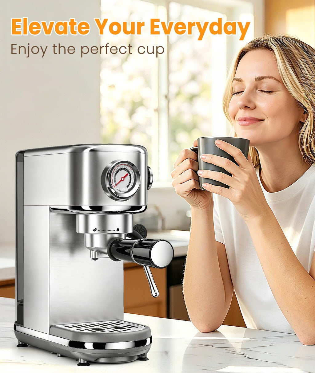 atatix Espresso Machine with Milk Frother, 20 Bar Pressure Espresso Maker
