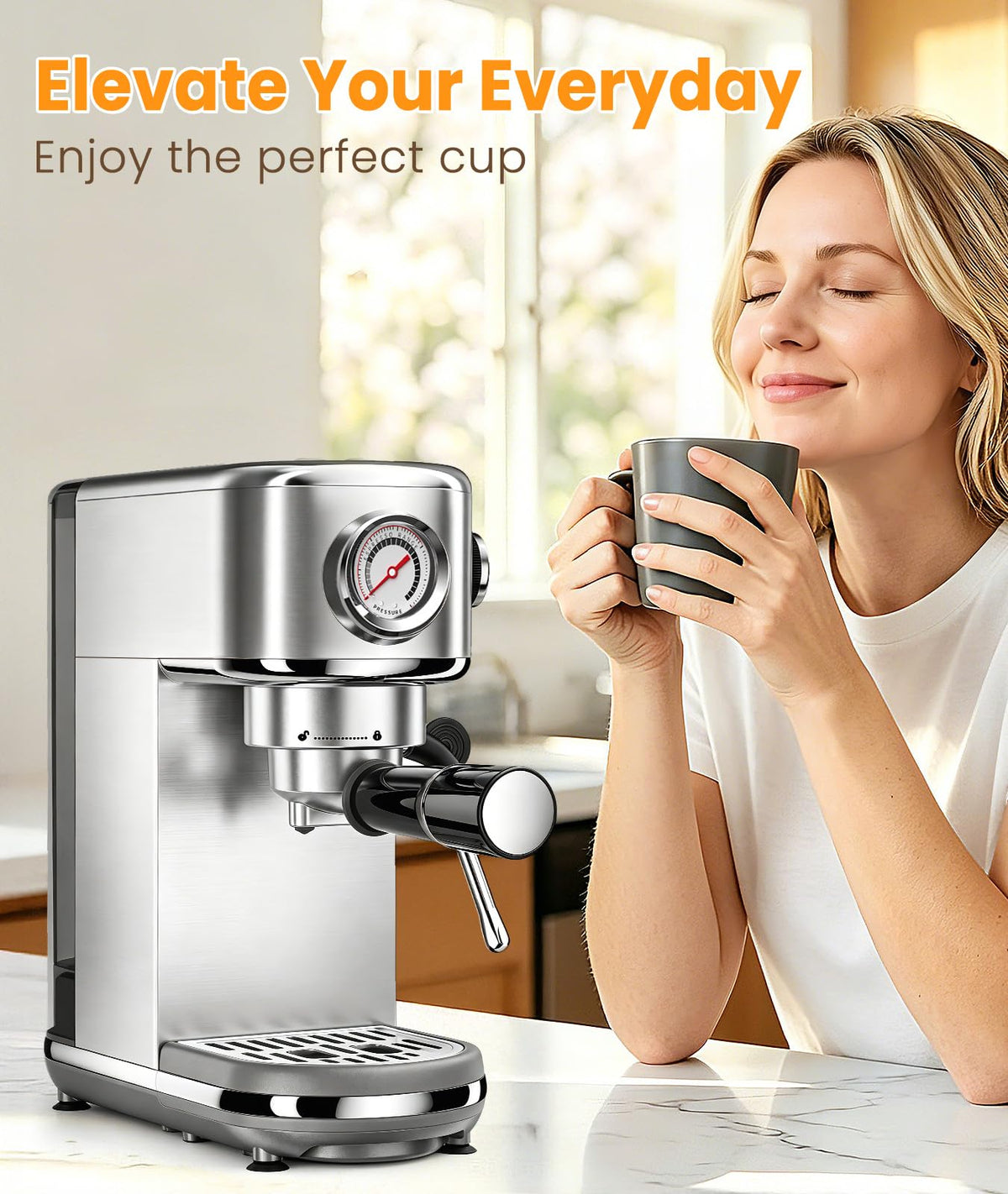atatix Espresso Machine with Milk Frother, 20 Bar Pressure Espresso Maker