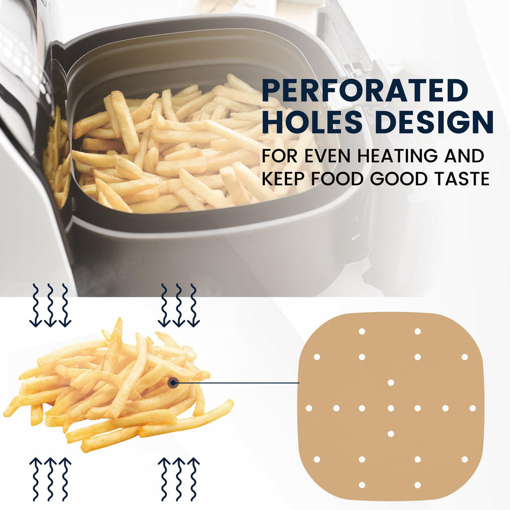 Yenmoz 400PCS 6.3 Inch Square Air Fryer Parchment Paper Disposable Liners