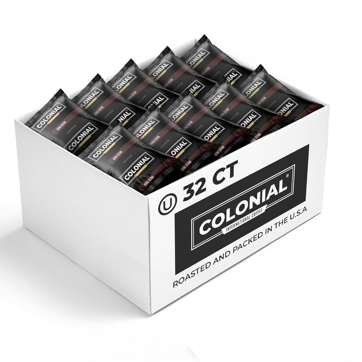 Colonial Coffee Ground Frac Packs, Variety Pack, Med/Dark/Decaf, 32-Ct