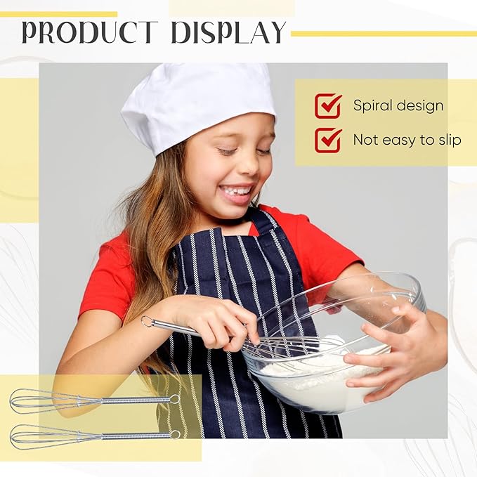 Baderke 10 Pcs Mini Whisk Bulk Small Whisks for Cooking 304 Stainless Steel Tiny Whisk for Baking, Whipping, Beating Eggs, Mixing Sauces, Blending Ingredients (6 Inch)