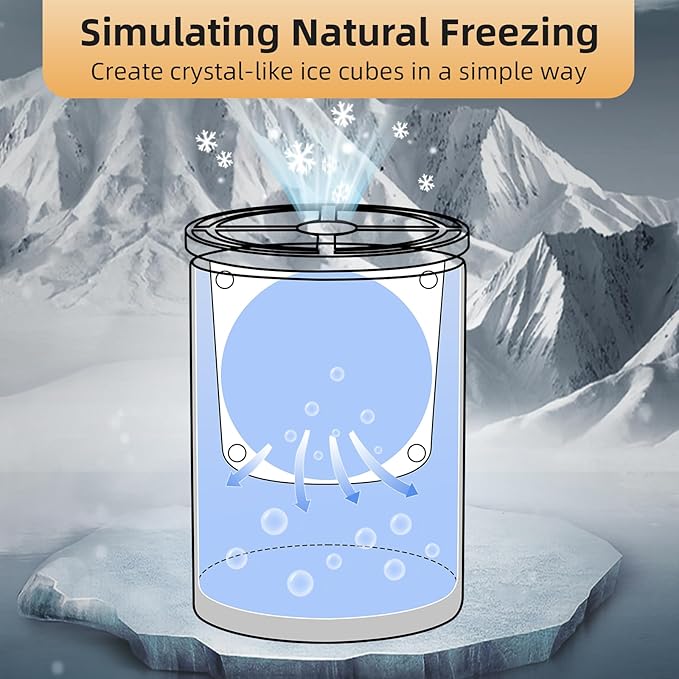 Clear Ice Cube Maker - 2.5" Ball - Stainless Steel Clear Ice Maker - Compact Design - for Whiskey, Cocktails, Bourbon - 4 PACK