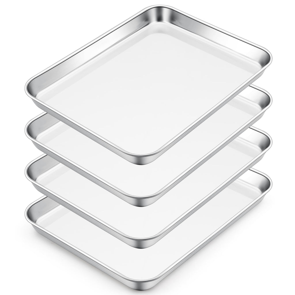 E-far Small Baking Sheet, 10.5”x8.3” Stainless Steel Toaster Oven Tray