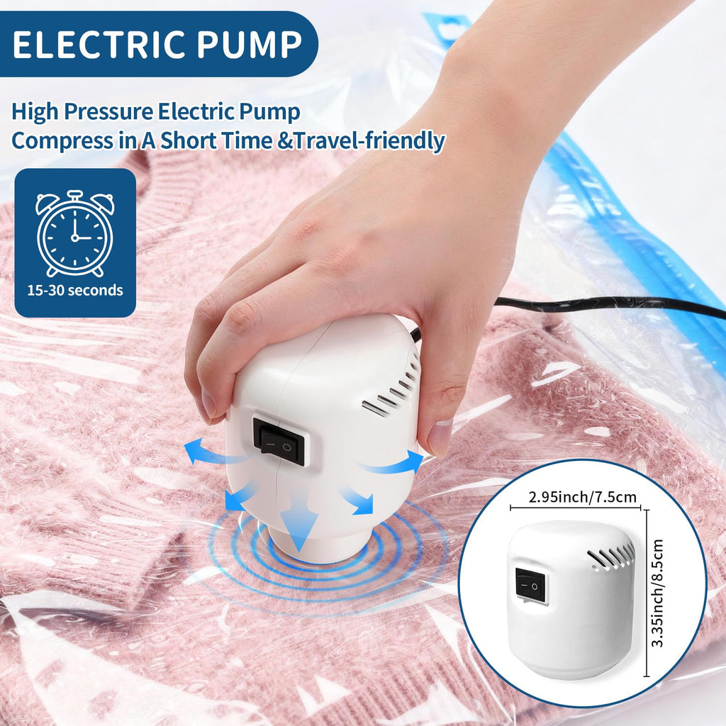ZoeEnjoyLife Vacuum Storage Bags with Electric Pump 8 Pack Jumbo Size