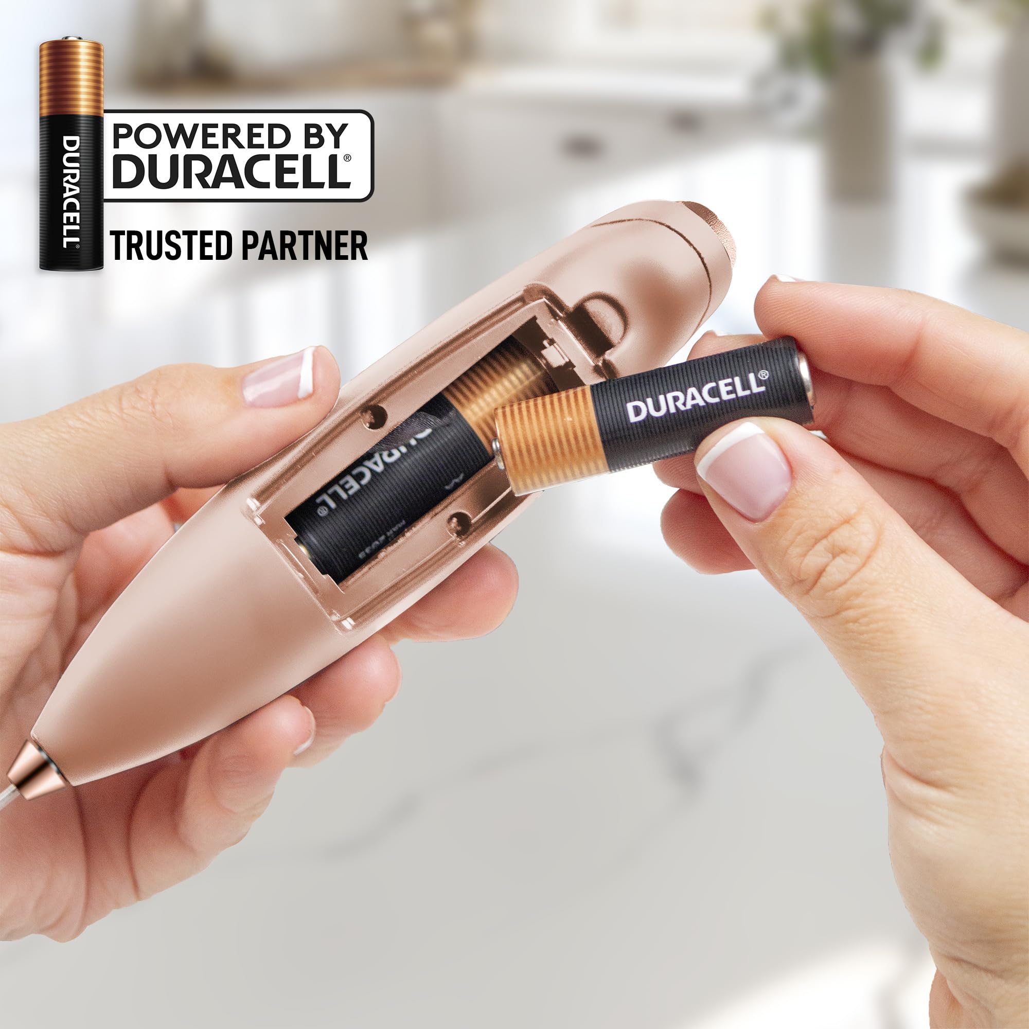 Zulay Kitchen Powerful Milk Frother Wand With Duracell Batteries - Ultra Fast Handheld Drink Mixer - Electric Whisk Foam Maker for Coffee, Lattes, Cappuccino & Matcha - Z1 Motor - Rose Peach