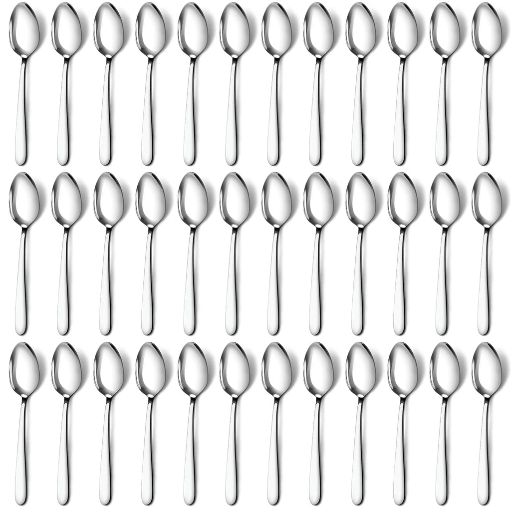 Pleafind 24 -Pcs Dinner Spoons, 7.4 inch Spoons Silverware, Stainless Steel Spoons Set, Silver Spoons, Silverware Spoons Use for Home, Kitchen, Restaurant,Dishwasher Safe, Mirror Polished