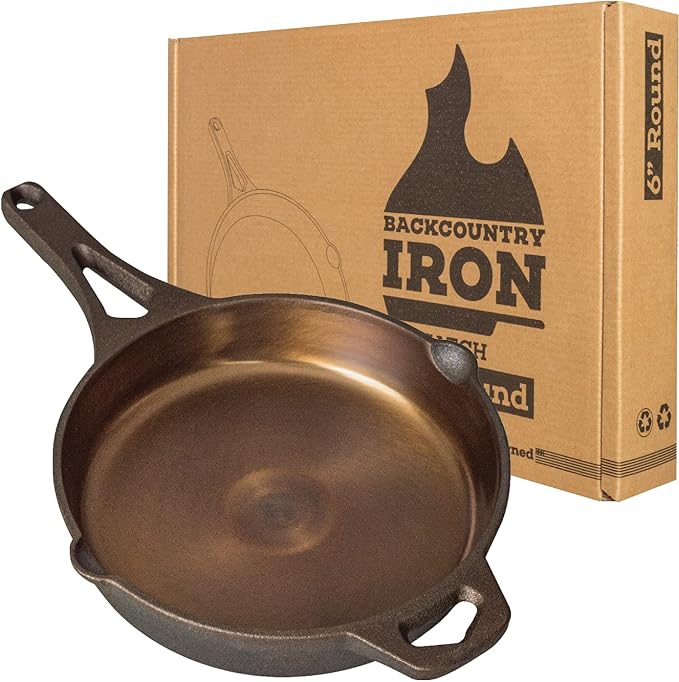 Backcountry Iron 10-1/4 Inch Smooth Wasatch Pre-Seasoned Round Cast Iron Skillet
