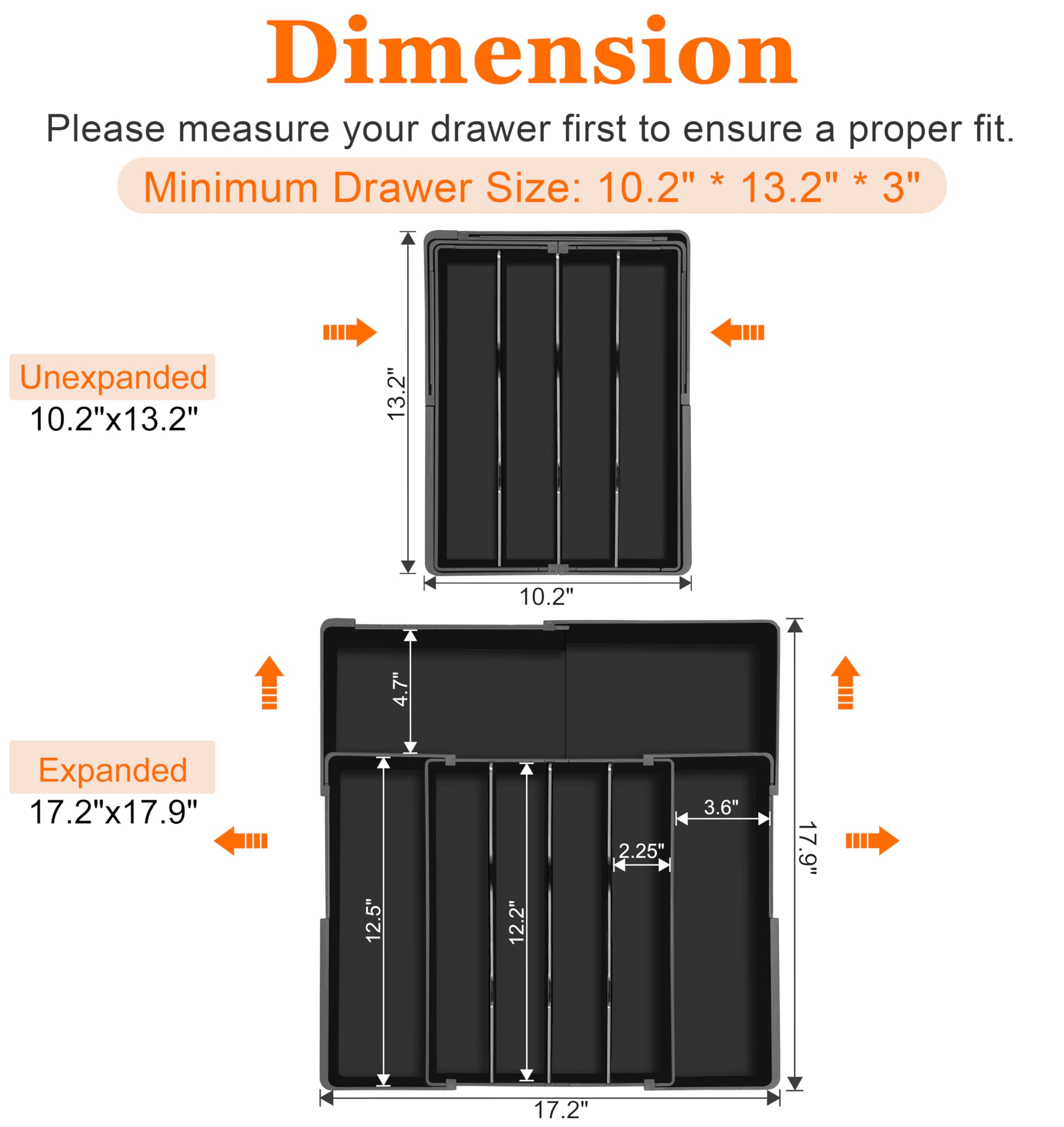 Spaclear Expandable Large Silverware Organizer - BPA-Free Food-Safe Utensil Drawer Organizer Adjustable Kitchen Drawer Organizer Flatware Cutlery Tray, Classified Storage for Spoons Forks Knives