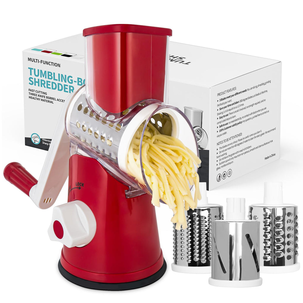 X Home Rotary Cheese Grater for Kitchen, Black