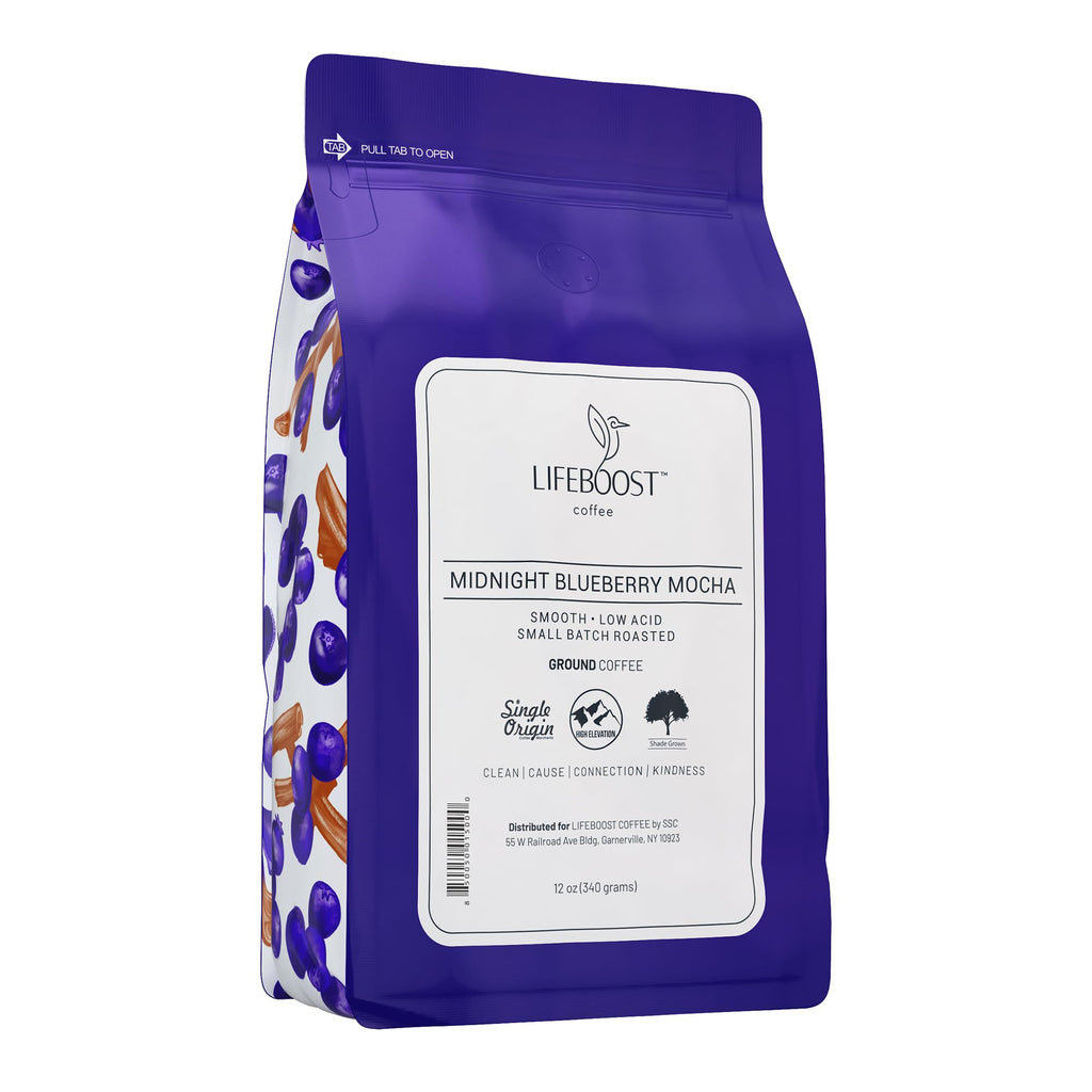 Lifeboost French Vanilla Low Acid Ground Coffee, Certified Organic, 12oz