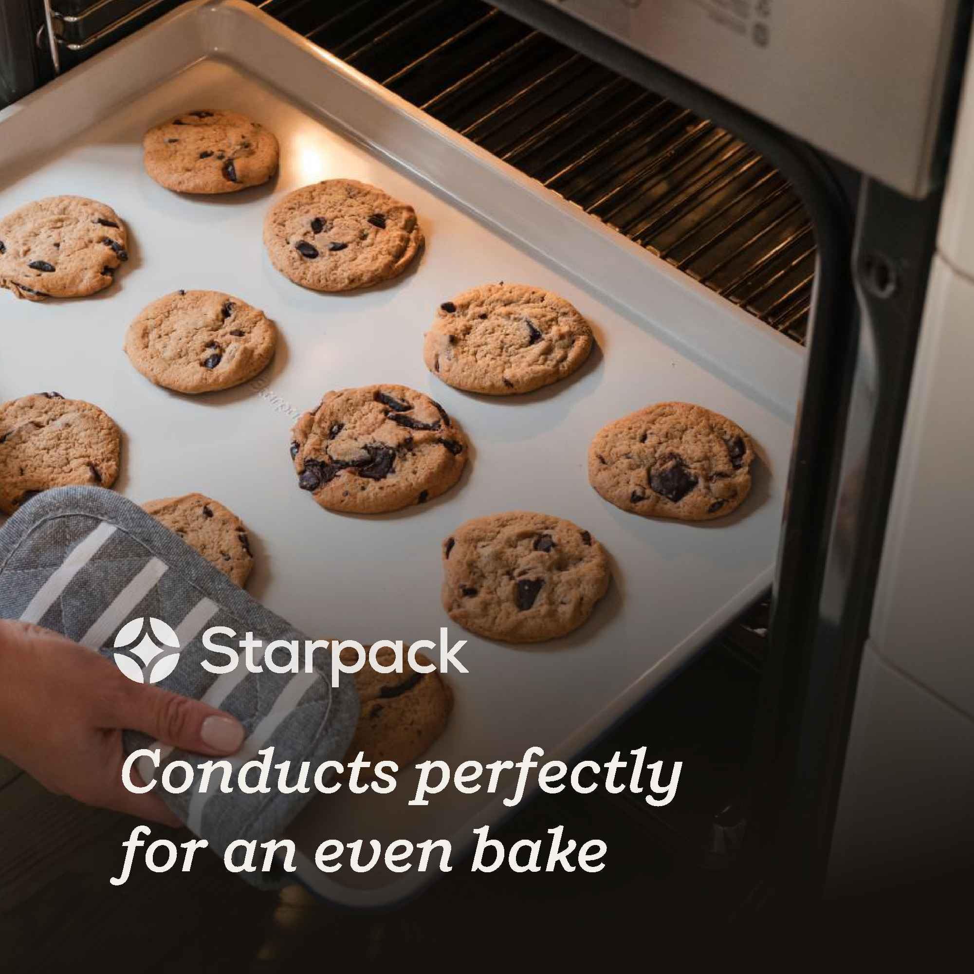 Starpack 'Bakers Gonna Bake' High Performance Nonstick Baking Sheet Pan Set of 2 - Heat Resistant Medium and Large Aluminum Baking Pan Set with Wire Rack for Baking Sheet - Heavy-Duty Baking Pans