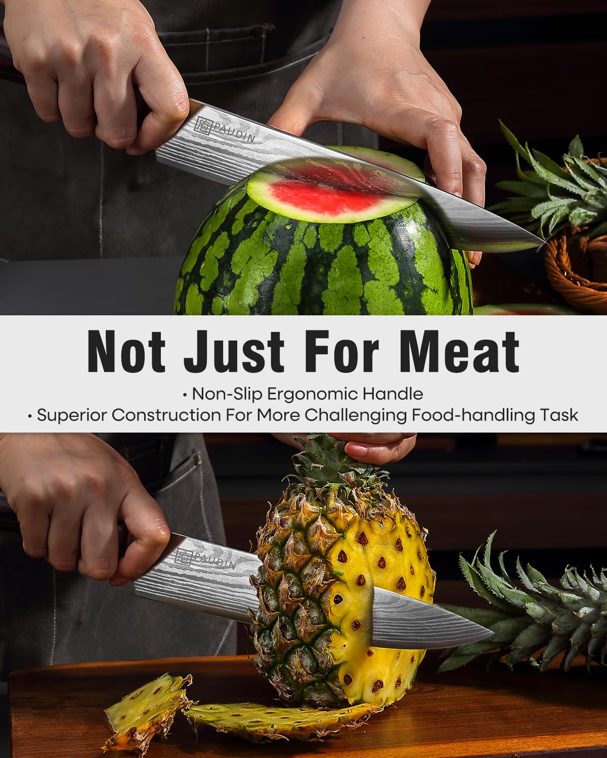 PAUDIN Chef Knife,9 Inch Kitchen Knife for Meat & Vegetables