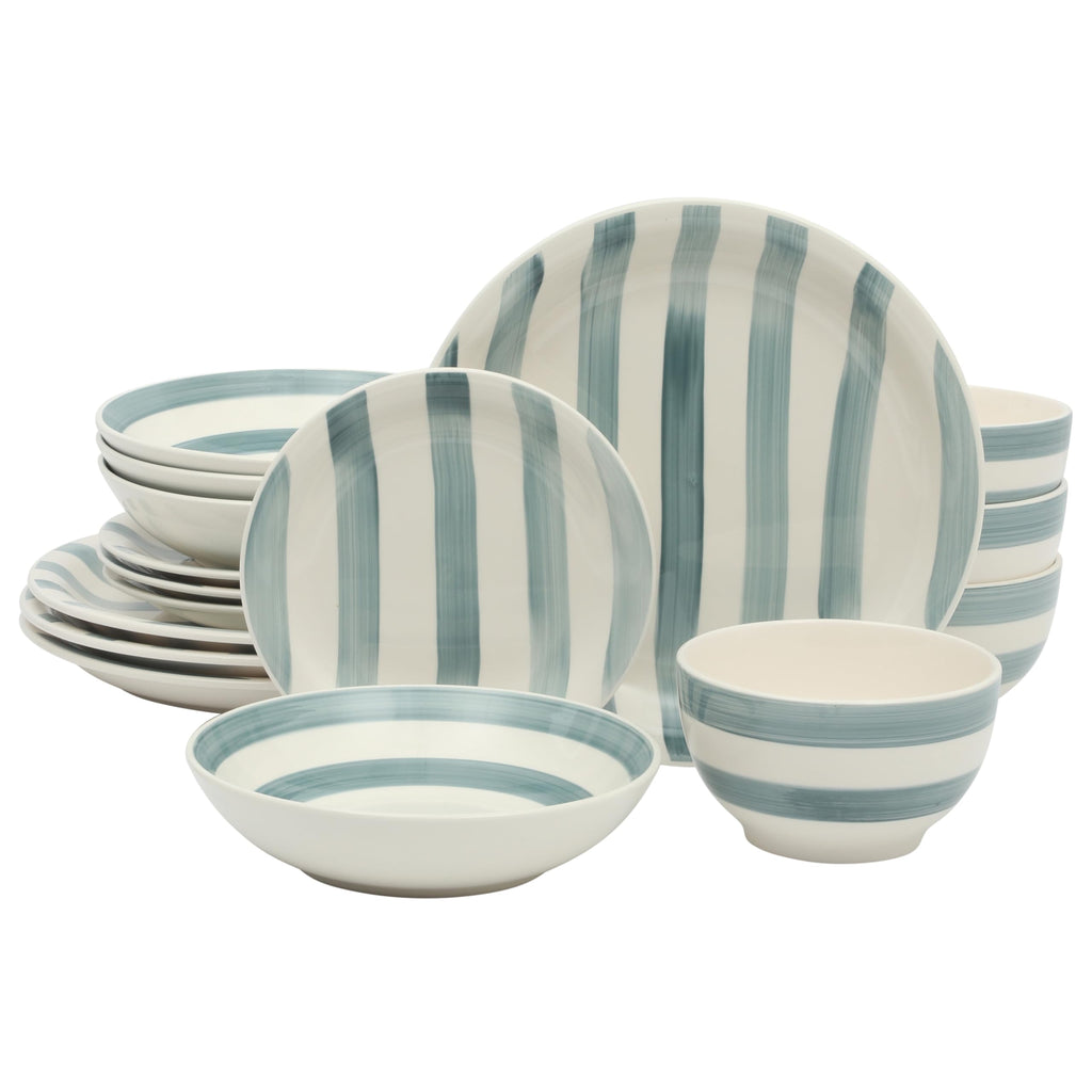 Gibson Home Rockaway 12-Piece Round Stoneware Dinnerware Set, Service for 4 – Cream Plates and Bowls, Modern Matte Finish, Microwave & Dishwasher Safe