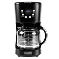 HADEN Coffee Machine, 12 Cup Programmable Drip Coffee Maker with Auto Shut-Off Function and Reusable Washable Water Filter, Black & Chrome