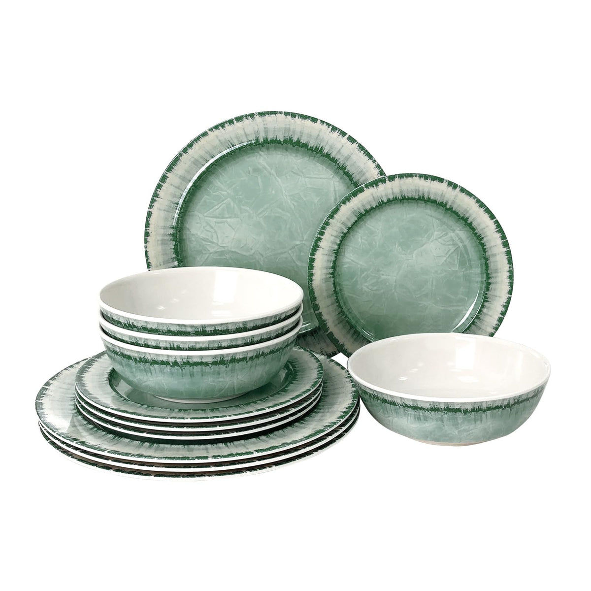 AELS Melamine Dinnerware Set of 18 Pcs Dinner Dishes Set for Indoor and Outdoor Use, Dishwasher Safe, Lightweight Unbreakable, BPA Free (Navy, Service for 6 (18pcs))