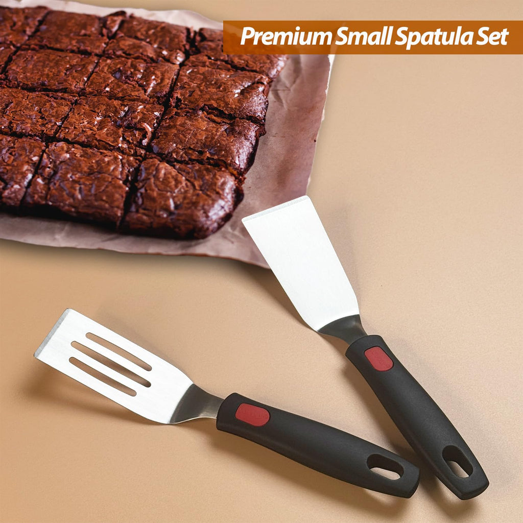 Vovoly Mini Serving Spatula Set, Small Stainless Steel Cutter& Serve Turner