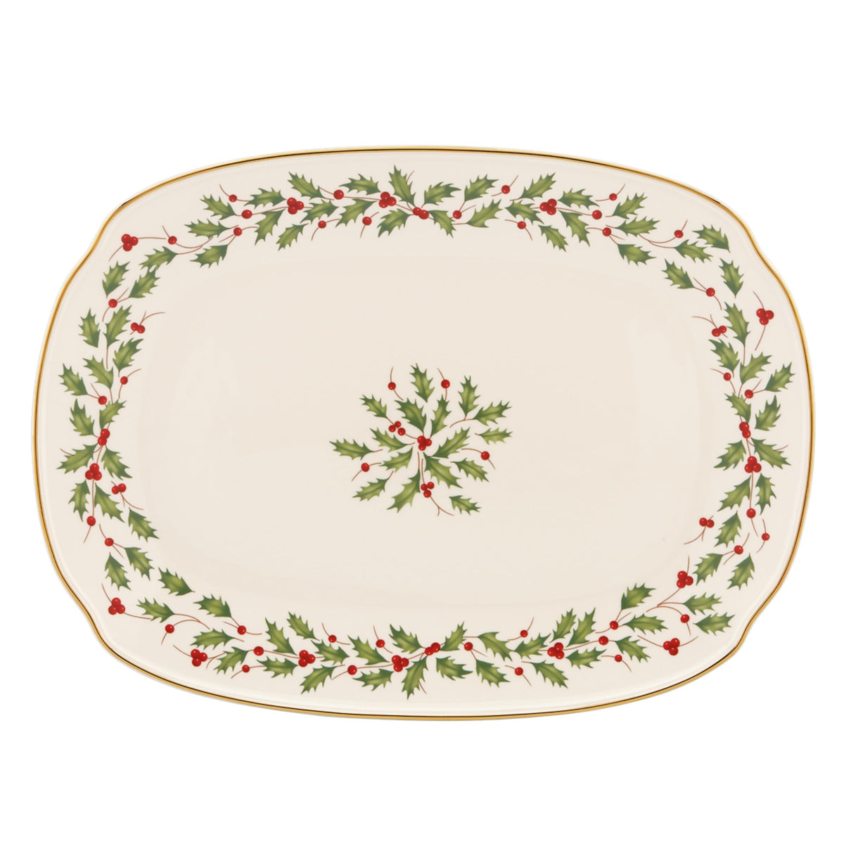 Lenox Holiday Porcelain Oblong Christmas Serving Platter