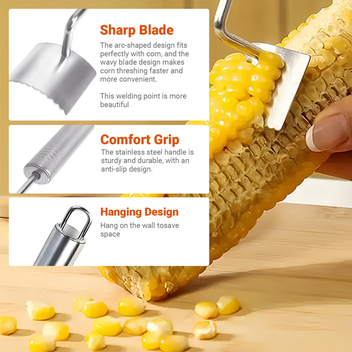 2 Pcs Corn Peeler for Corn on the Cob, Stripper, Remover