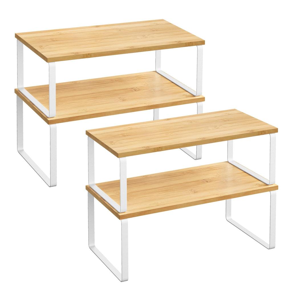 SONGMICS Cabinet Organizer Shelf, Set of 4 Spice Rack, Kitchen Storage