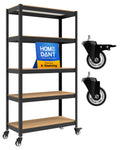 HOMEDANT House 36.2" W 5 Tier Heavy Duty Garage Shelving Adjustable Metal Rack Storage Shelves Standing Shelf Unit Organizers Pantry Closet Office Black 1Pack