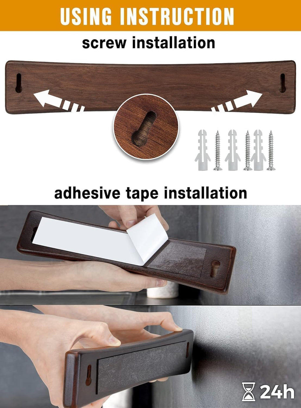 Knife Set with Magnetic Knife Strip 8 Piece, High Carbon Stainless Steel