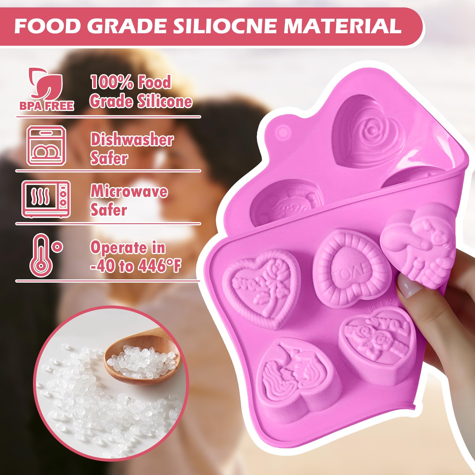 HKNMTT Snowflake Christmas Silicone Mold 12 Cavity 6 Shapes for Holiday Soap Chocolate Cocoa Bomb Ice Candy Oreo Covered Jello Xmas Winter Wax, Oven Safe Baking Frozen Moulds DIY Candle Craft Set