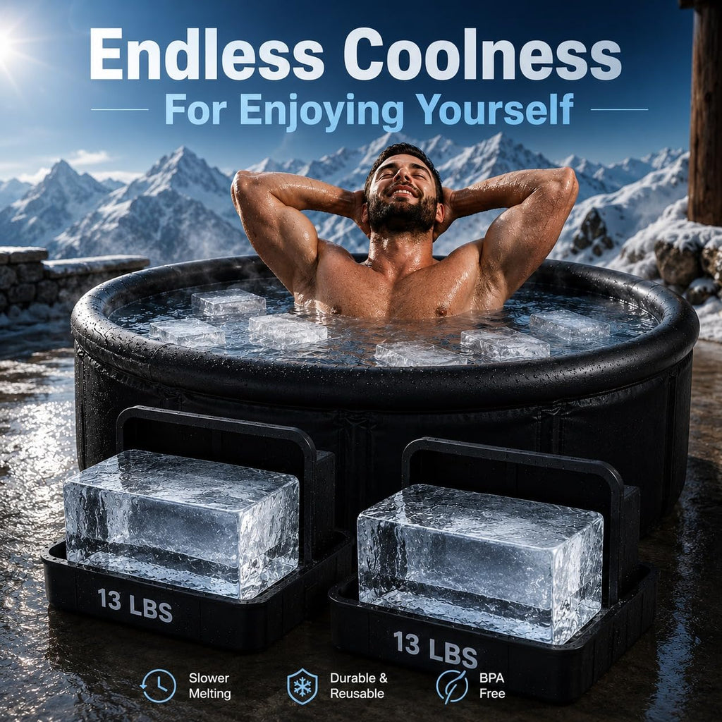 Extra Large Ice Block Mold (2-Pack) – 13 lbs Silicone Ice Brick Maker for Ice Bath & Cold Plunge – Giant Cube for Recovery, Muscle Relief & Coolers, Dishwasher Safe