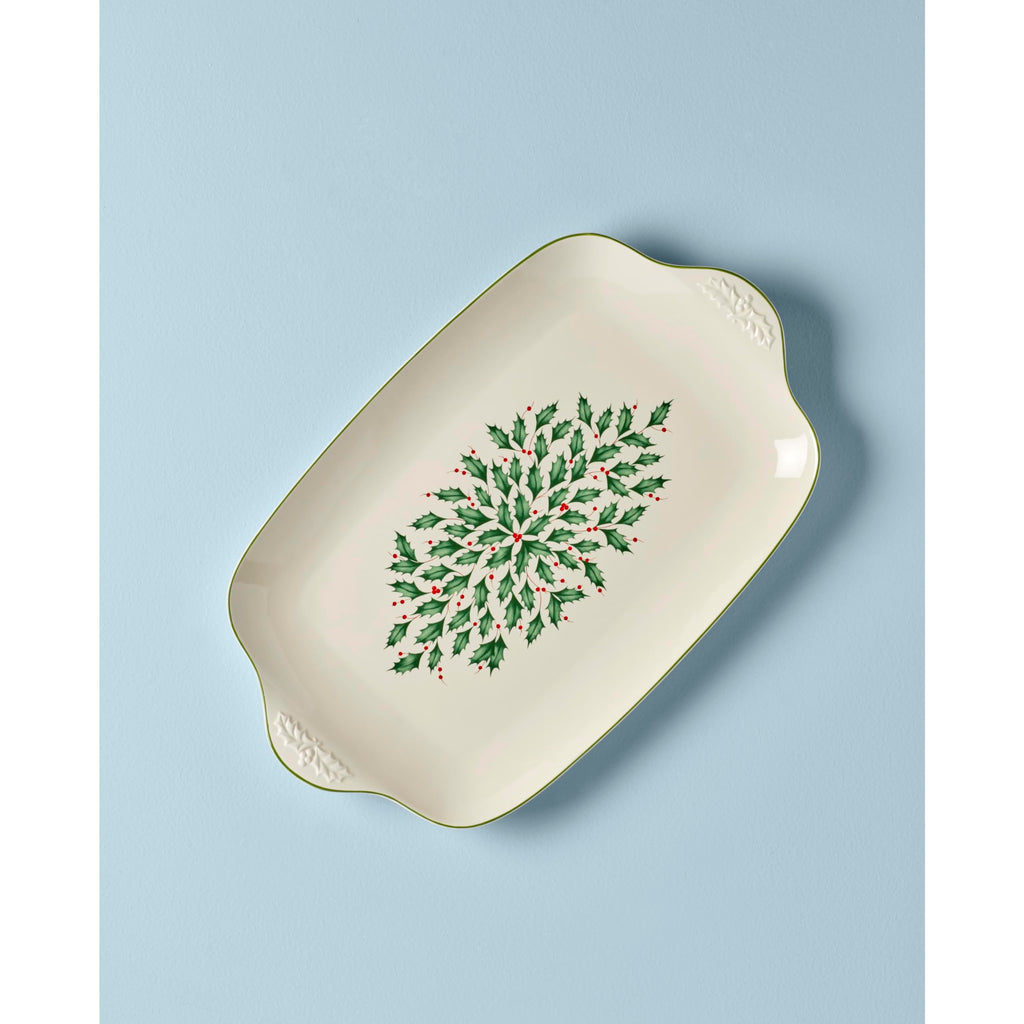 Lenox 886163 Holiday Large Porcelain Serving Turkey Platter, Christmas Hosting