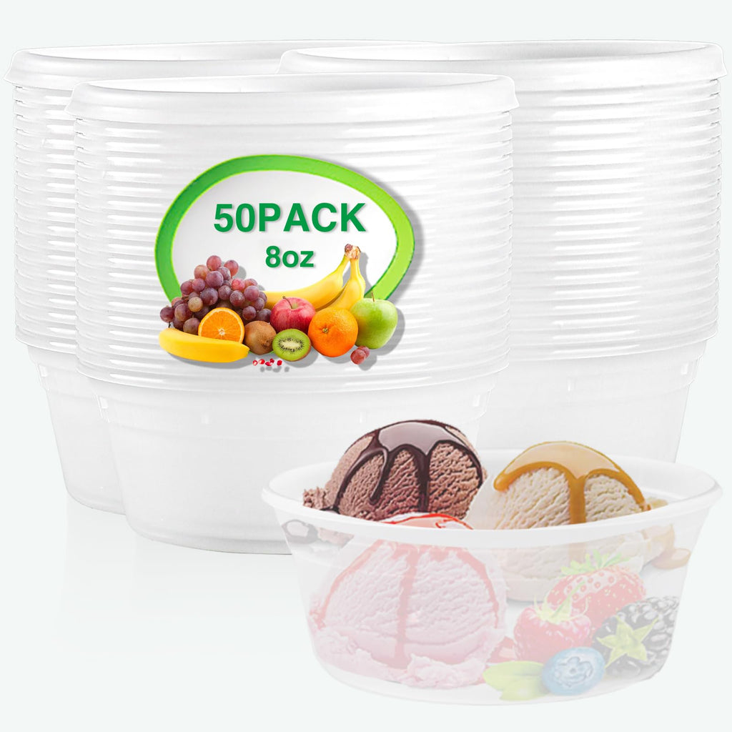 tropipak Deli Food Containers, Leakproof Storage Containers, 8 oz, 50 Pack