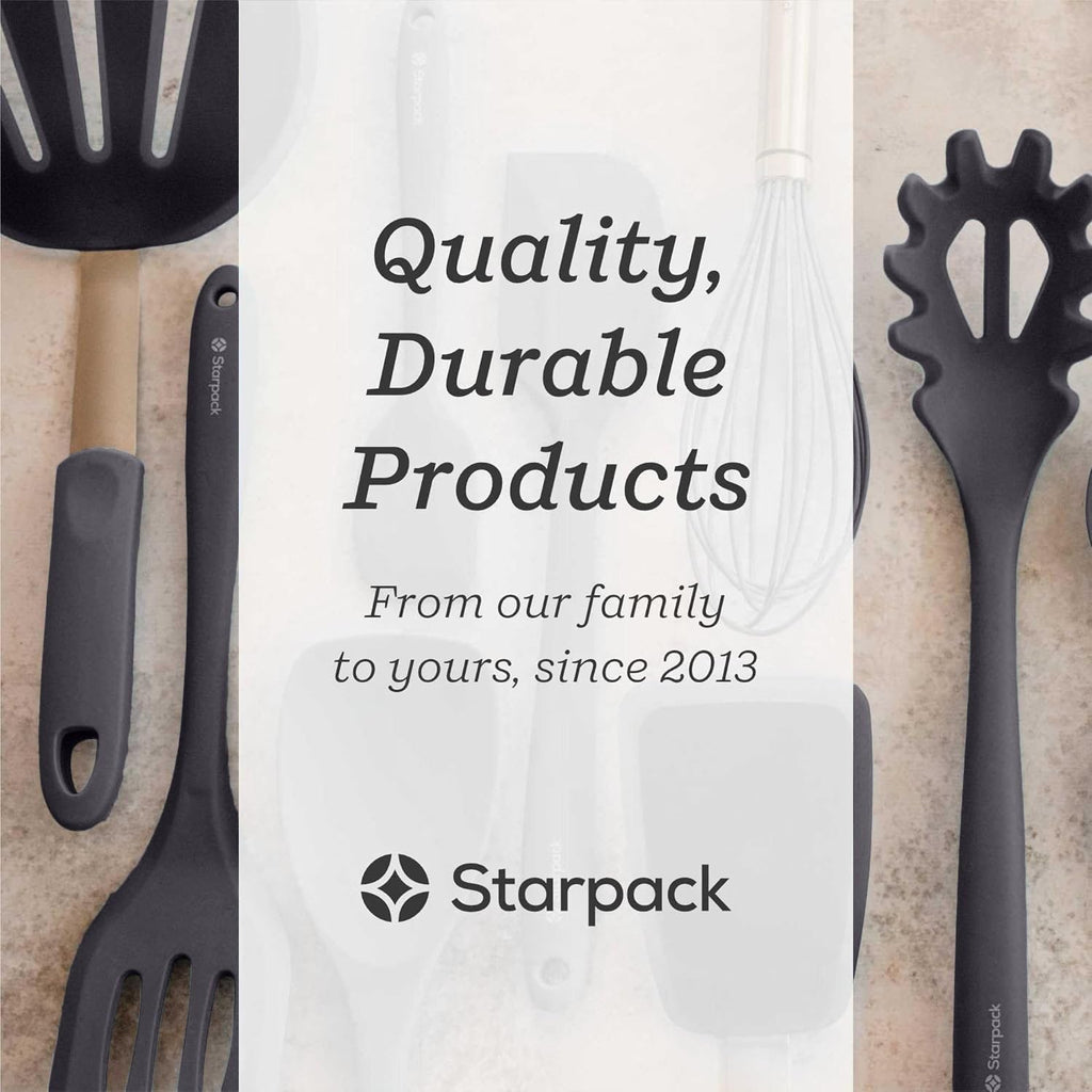 StarPack Premium Flexible Silicone Spatula Set - 3 Spatulas for Nonstick Cookware - 600°F High Heat Resistance Spatula Set - Spatulas for Kitchen Use for Fish, Eggs, Pancakes & Cookies (Gray Black)