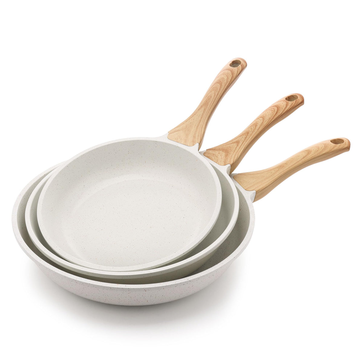 SENSARTE Nonstick Frying Pans, Grey(9.5 Inch Frying Pan and 5QT Saute Pan)