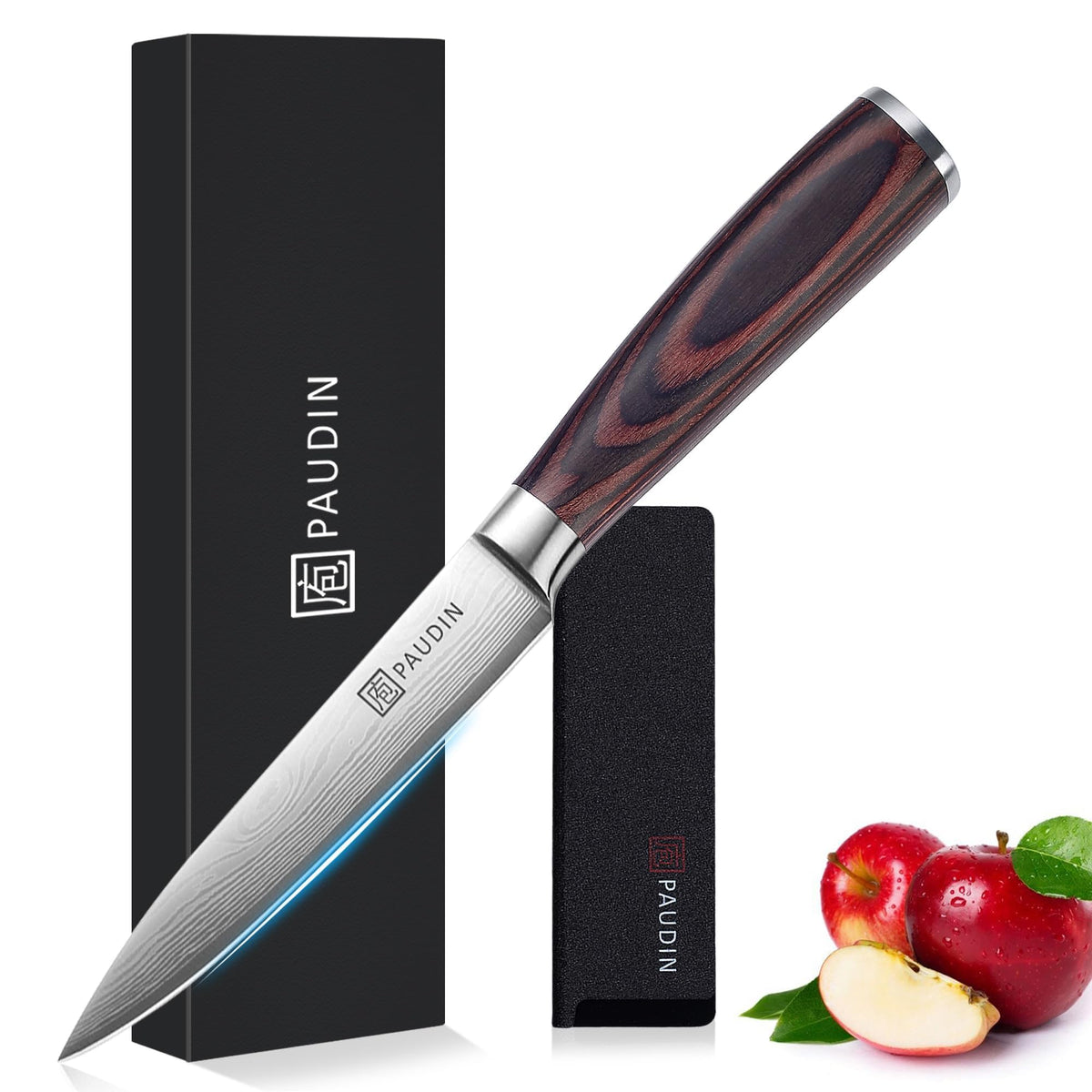 PAUDIN Utility Knife, 5 Inch Damascus Chef Knife