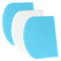 SURDOCA Dough Scraper Bench Scraper - 3P 7.1x4.9" Plastic Flexible Bowl Scraper, Sharp Edge & Angles Cake Scraper. Non-Slip Bakeware Decorating Tools Sculpting & Modeling Tools - Blue+White+Blue