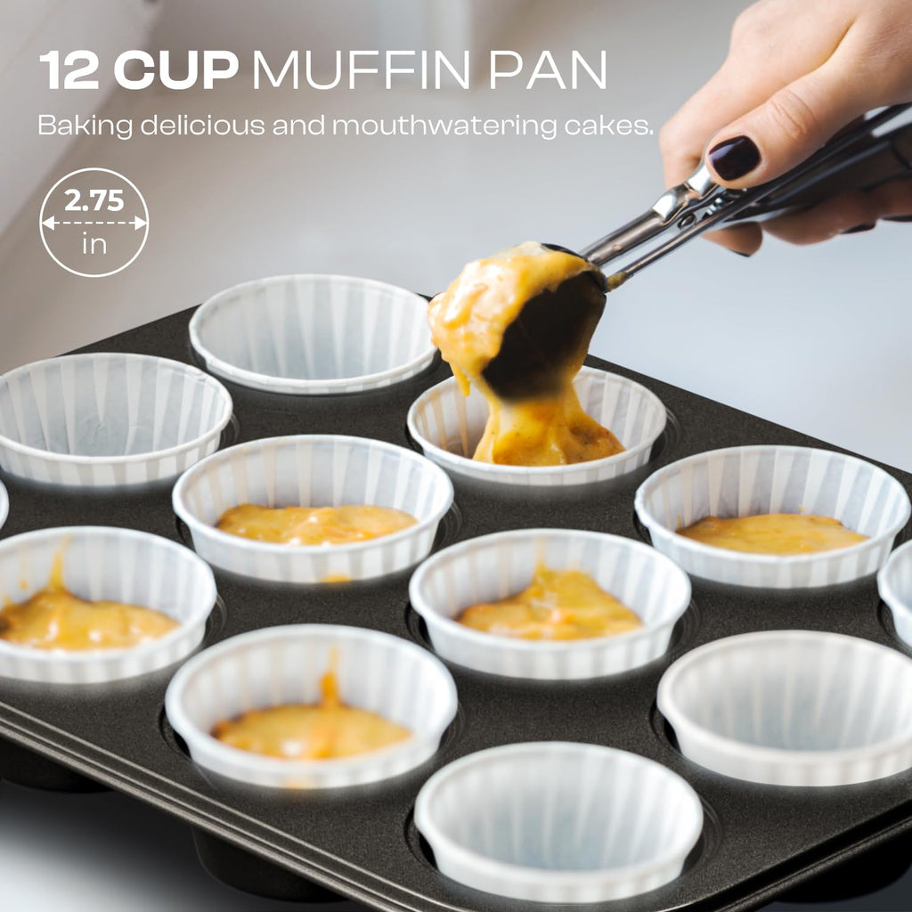 3Pcs Baking Sheet Pan Set, Large Nonstick Cookie Sheets Set, Gold