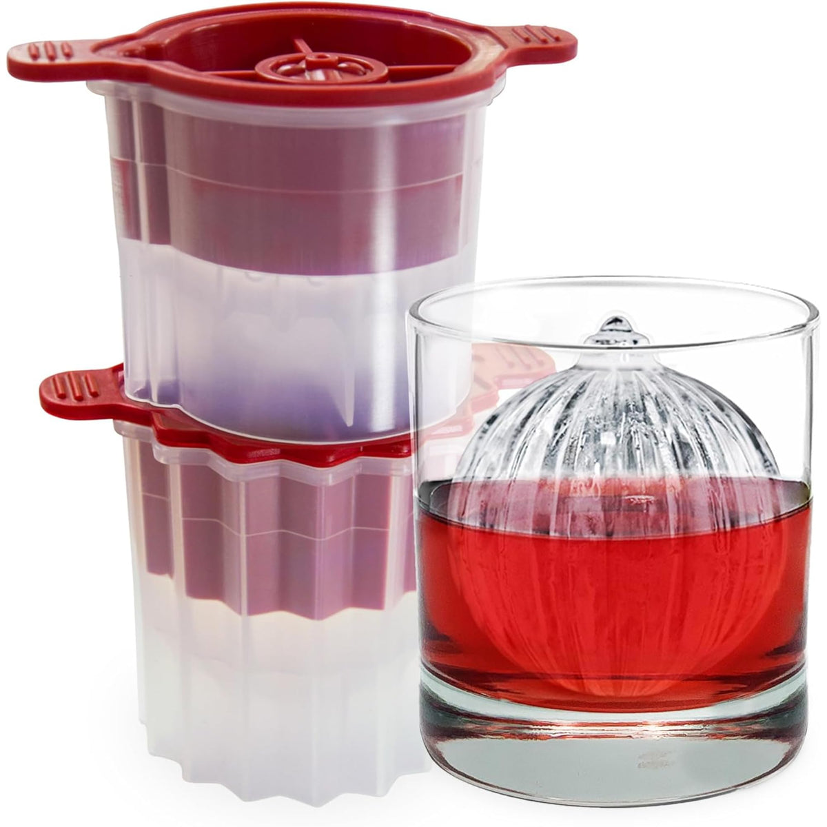 Tovolo Dots and Stripes Ornament Ice Cube Molds Set of 2 for Festive Holiday Drinks Christmas Gifts for Dad, BPA Free Dishwasher Safe Silicone Ice Molds for Cocktails