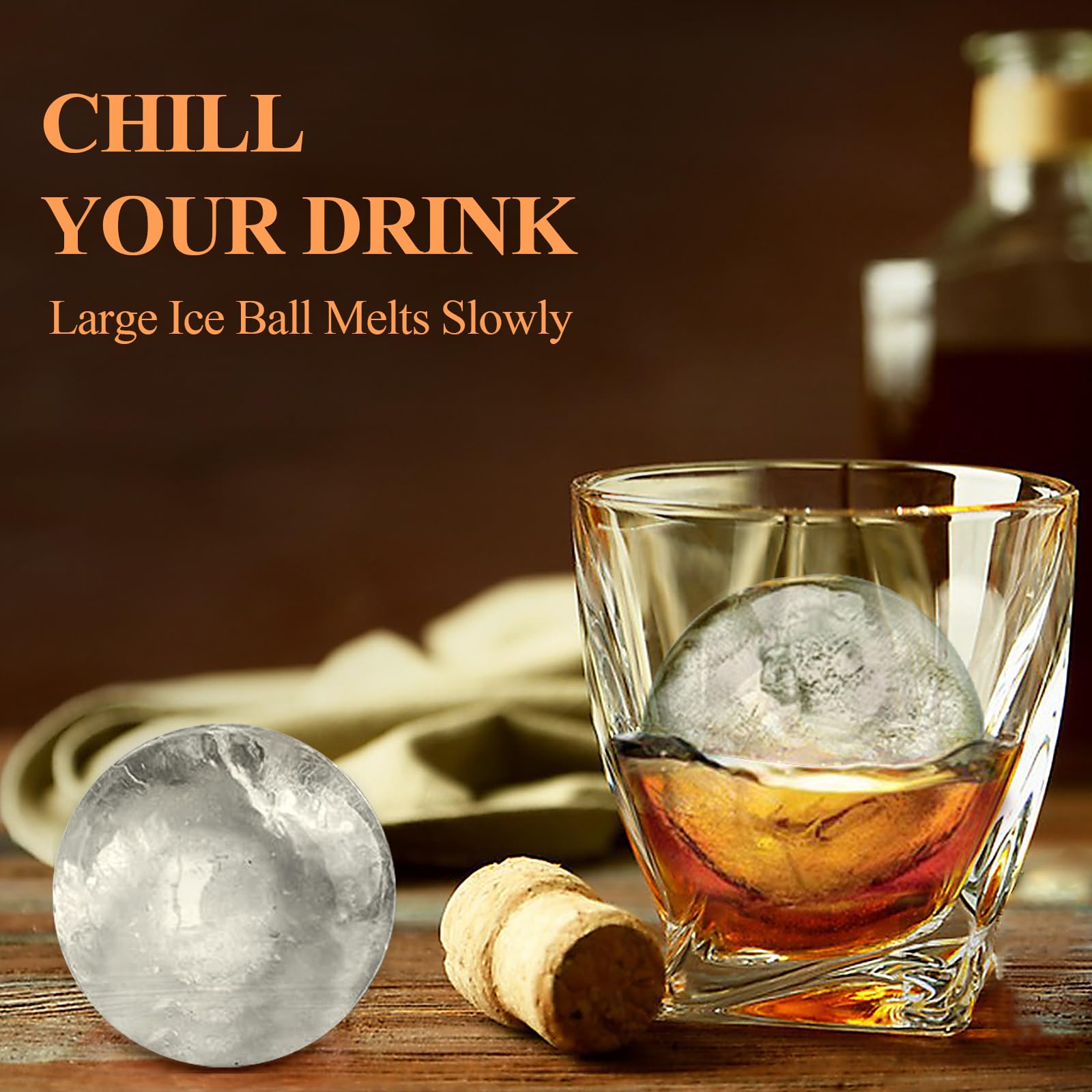 Aibirui 1.8" x 8 Ices,Round Ice Cube Mold,Round Ice Cube Trays for Freezer
