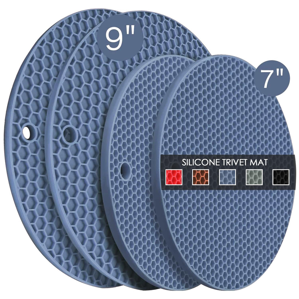 Silicone Trivets for Hot Pots and Pans, 3 Pack Heat Resistant Pot Holders for kitchen Large Silicone Trivet Mat for Hot Dishes, Black Hot Pads for Kitchen Counter, Hot Mats Spoon Rest, 9 * 12 Inches
