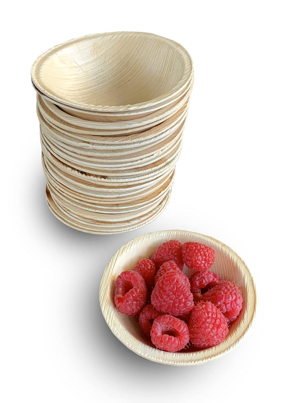 Raj Bamboo 4" Round Bowls, 800 Count (8 cases) Bulk Pack