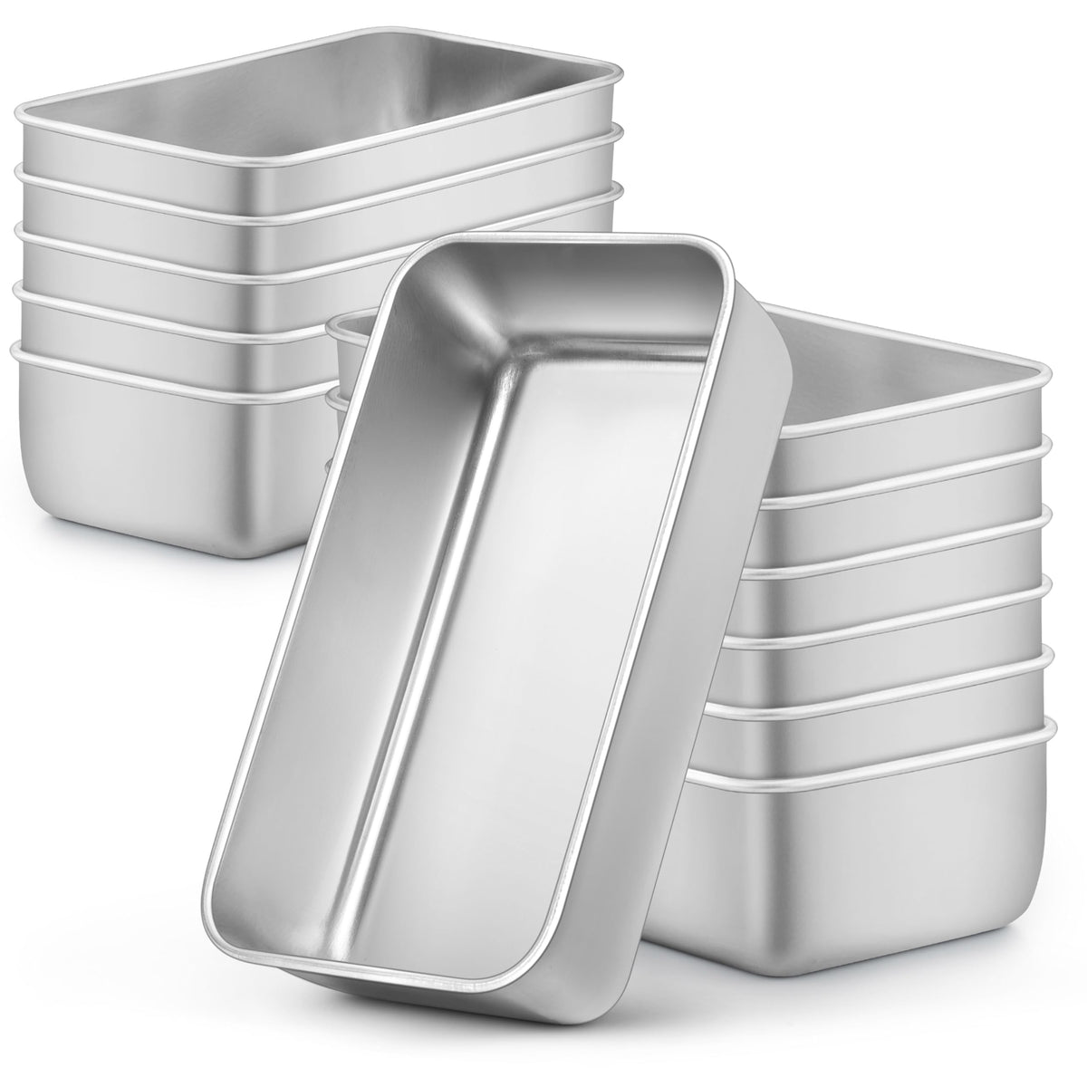 LIANYU Loaf Pan for Baking Bread, 9x5In Stainless Steel Bread Pan, 4 Pack