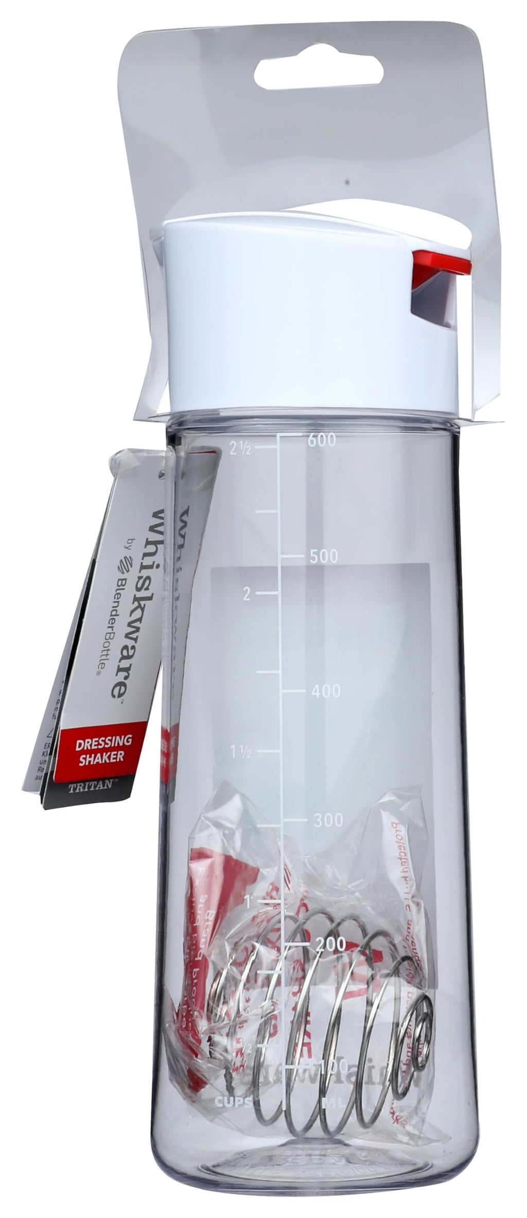 Whiskware Dressing Mixer Tritan Salad Dressing Mixer, White/Red