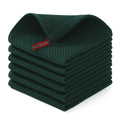 Homaxy 100% Cotton Waffle Weave Kitchen Dish Cloths, Ultra Soft Absorbent Quick Drying Dish Towels, 12 x 12 Inches, 6-Pack, Blackish Green