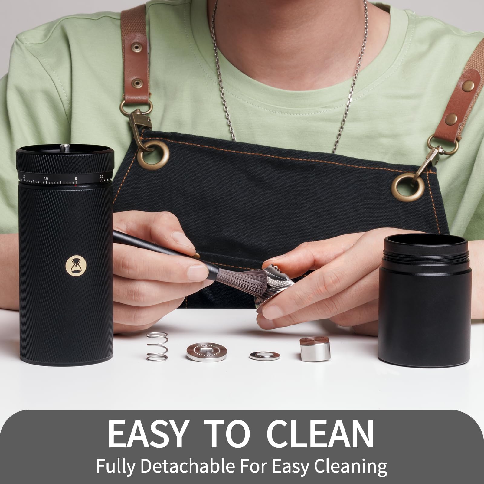 TIMEMORE Chestnut S3 Coffee Grinder with External Point to Point Precision Digital Adjustment, Stainless Steel S2C890 Burr, 30g Capacity, Suitable for Travel/Camping.(S3 Black)