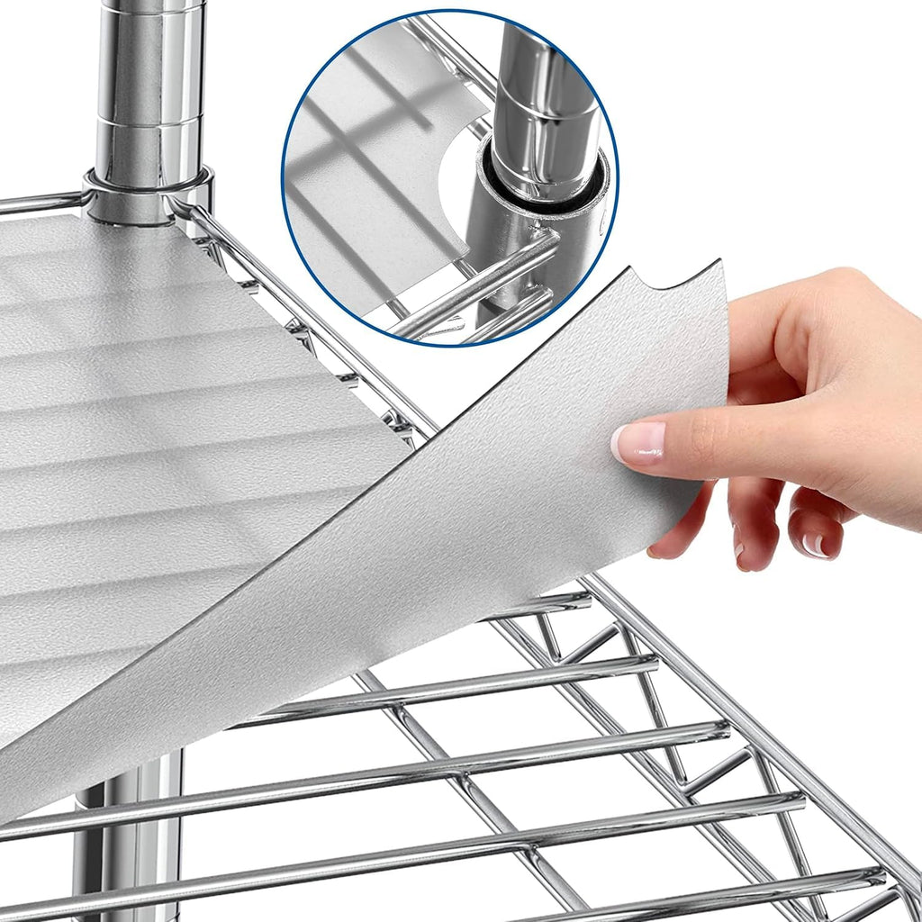 Shelf Liners for Wire Shelf System - Set of 5 in Clear - 12 x 22 inch - Plastic Wire Shelving Shelf Mats