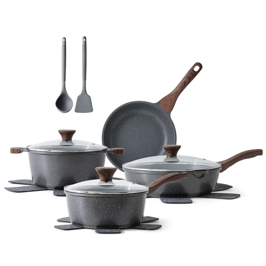 SENSARTE Nonstick Ceramic Cookware Set, 13-pcs Non-toxic Pots and Pans Set