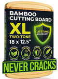 INDESTRUCTIBLE Bamboo Cutting Board (Extra Large) with Vertical Grain Strength Technology - Non Toxic, Spacious and Lightweight 18" XL Chopping Board Gift - Replacements for Life