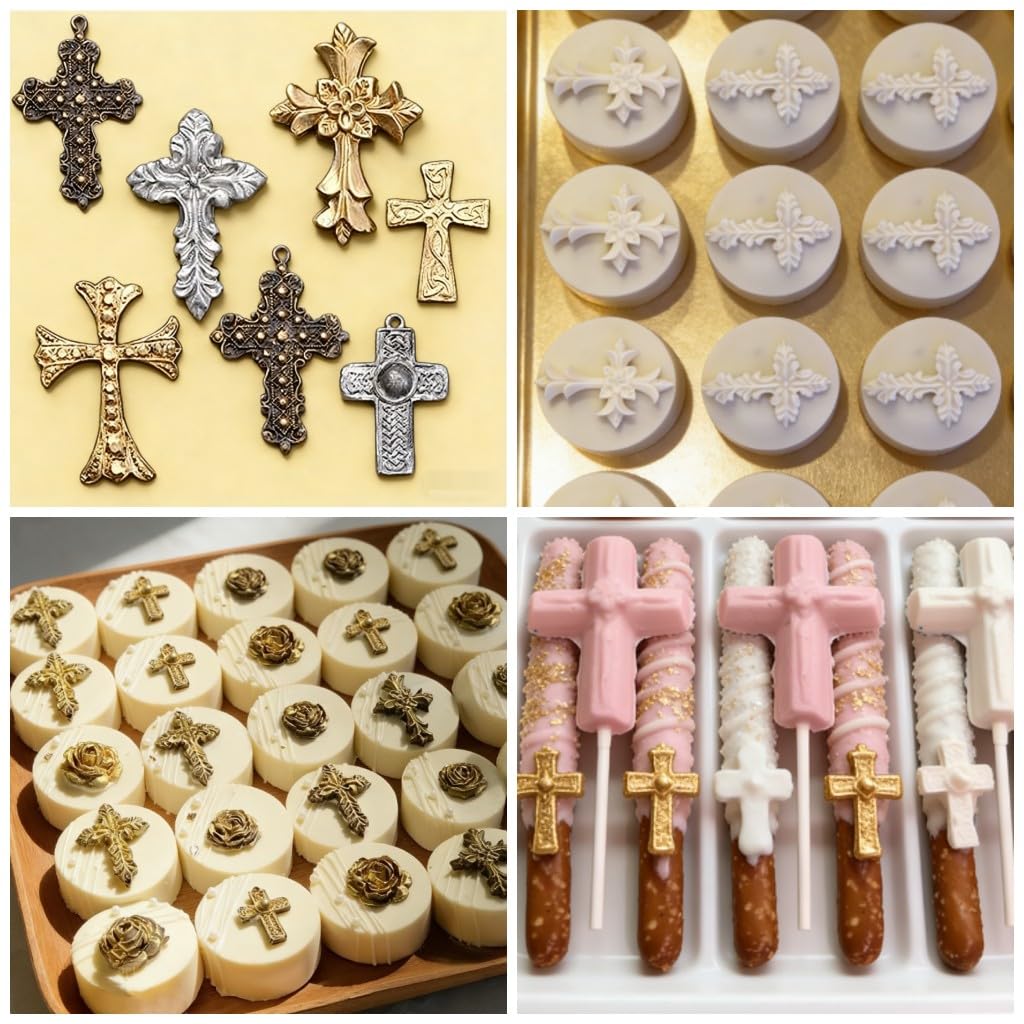 Cross Molds Silicone Cake Chocolate Mold 2pcs for Baptism Party Supplies