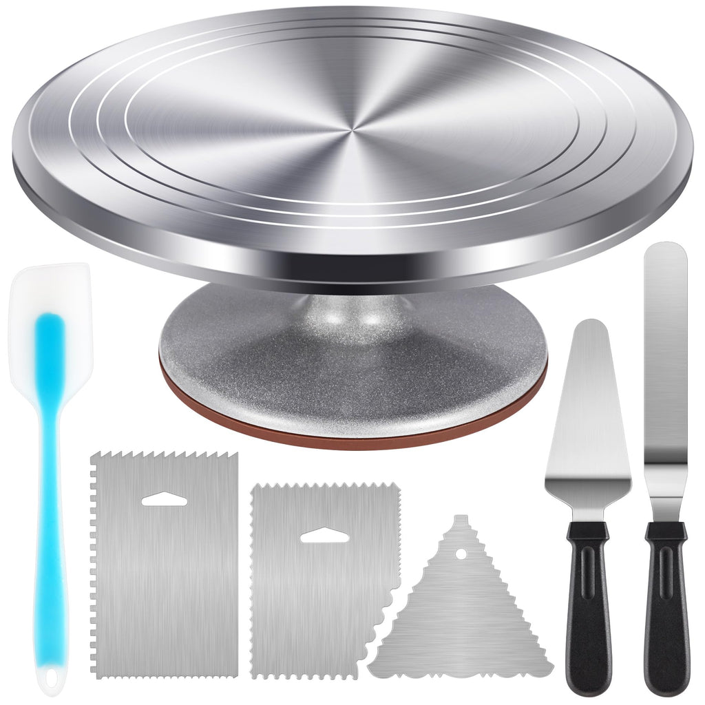 Kootek 12" Aluminum Cake Turntable Set, Rotating Cake Stand for Decorating