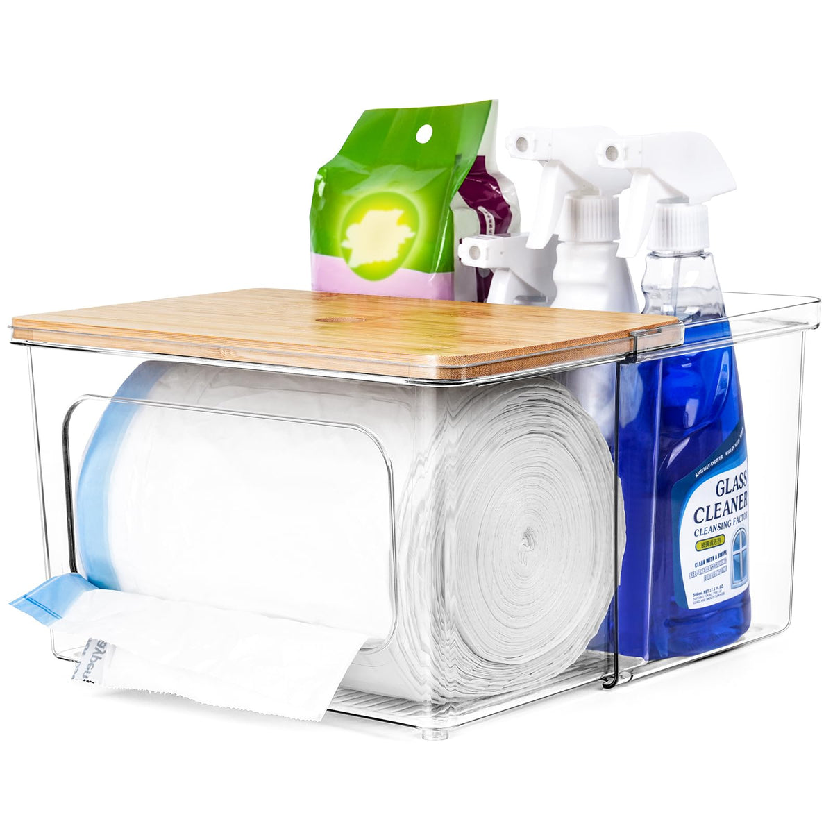iCASA 3 in 1 Trash Bag Holder Garbage Bags Dispenser Under Sink Organizer