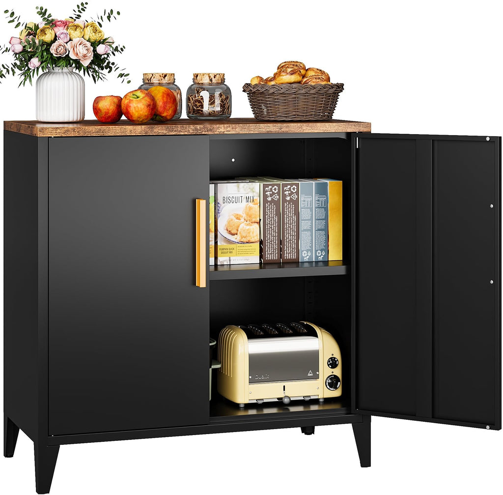 SISESOL 71" Tall Pantry Cabinet with 2 Doors and 5 Shelves,Kitchen Pantry Storage Cabinets,White Metal Storage Cabinet,Wide Deep Food Cupboard for Home,Kitchen,Dining/Living Room