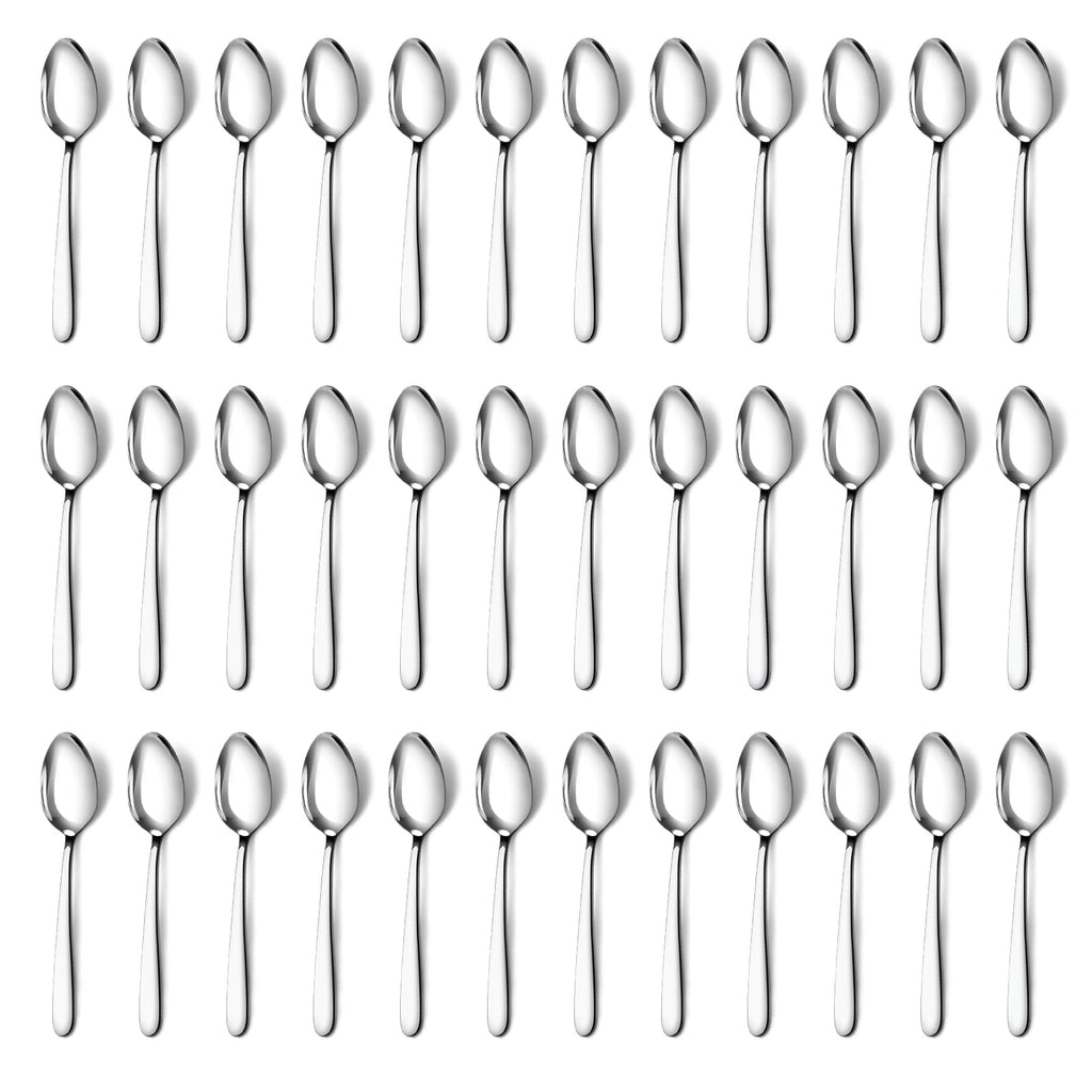 Pleafind 24 -Pcs Dinner Spoons, 7.4 inch Spoons Silverware, Stainless Steel Spoons Set, Silver Spoons, Silverware Spoons Use for Home, Kitchen, Restaurant,Dishwasher Safe, Mirror Polished